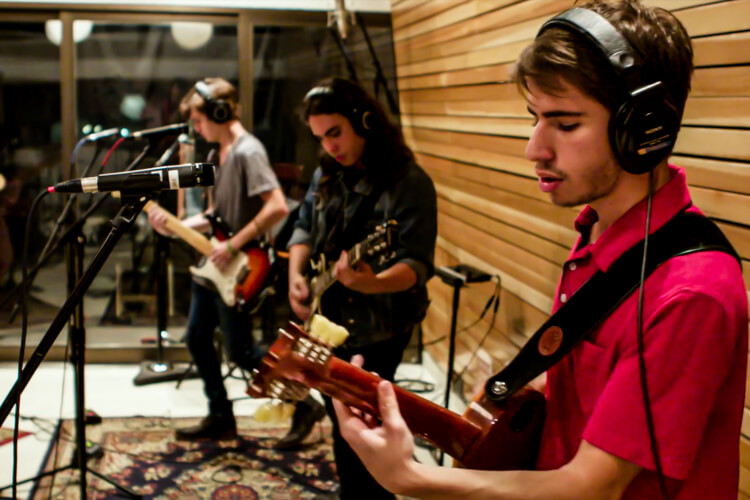 School of Rock students recording a cover of Queen's 